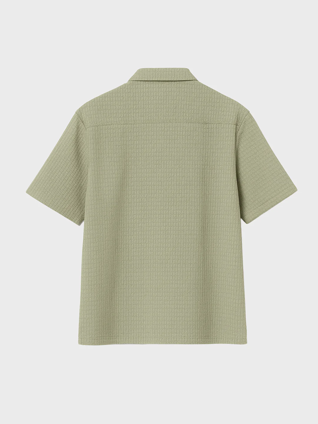 Men's Green Boxy Fit Textured Casual T-Shirt - Image 4