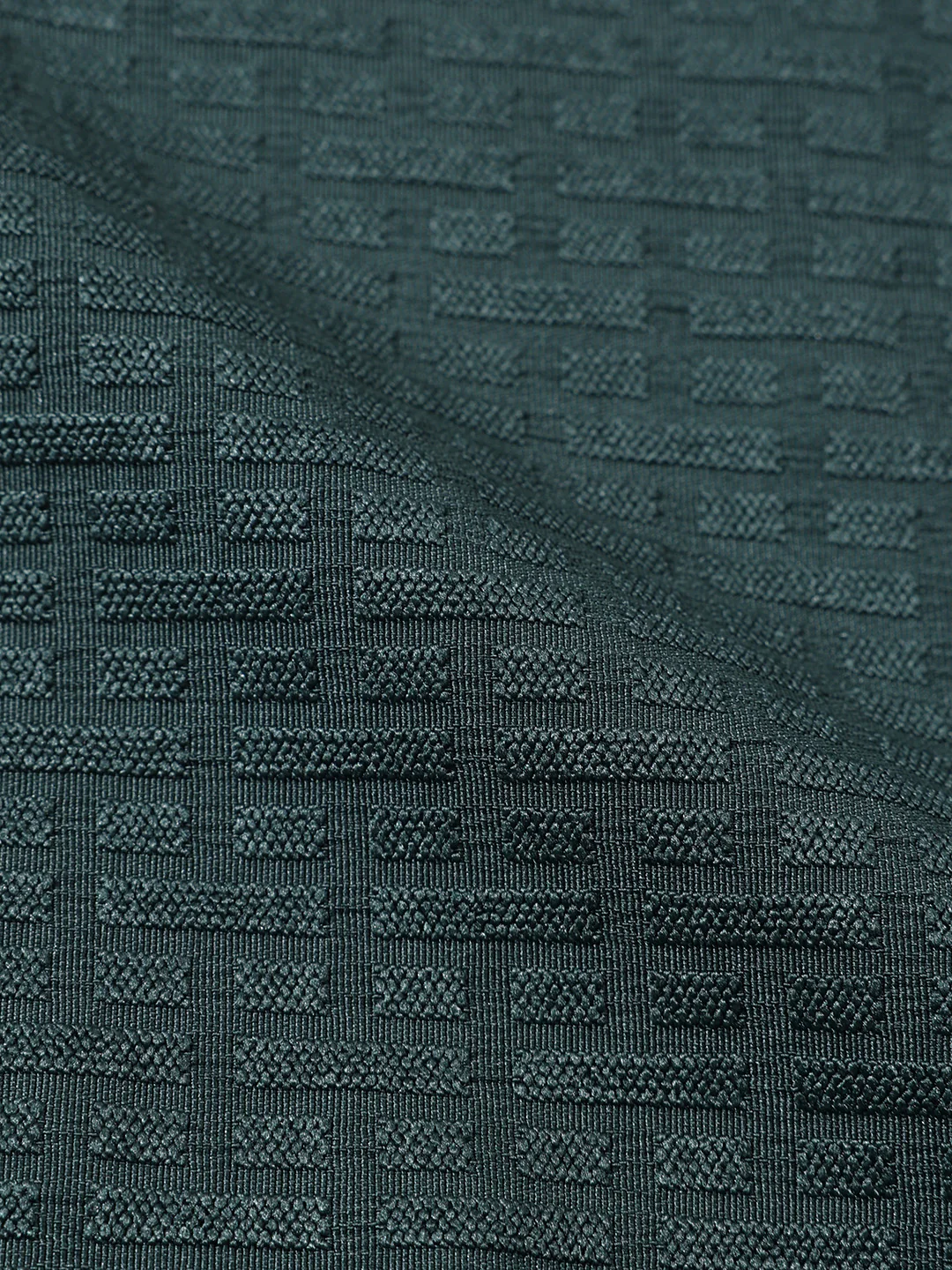 Men's Green Boxy Fit Textured Casual T-Shirt - Image 6