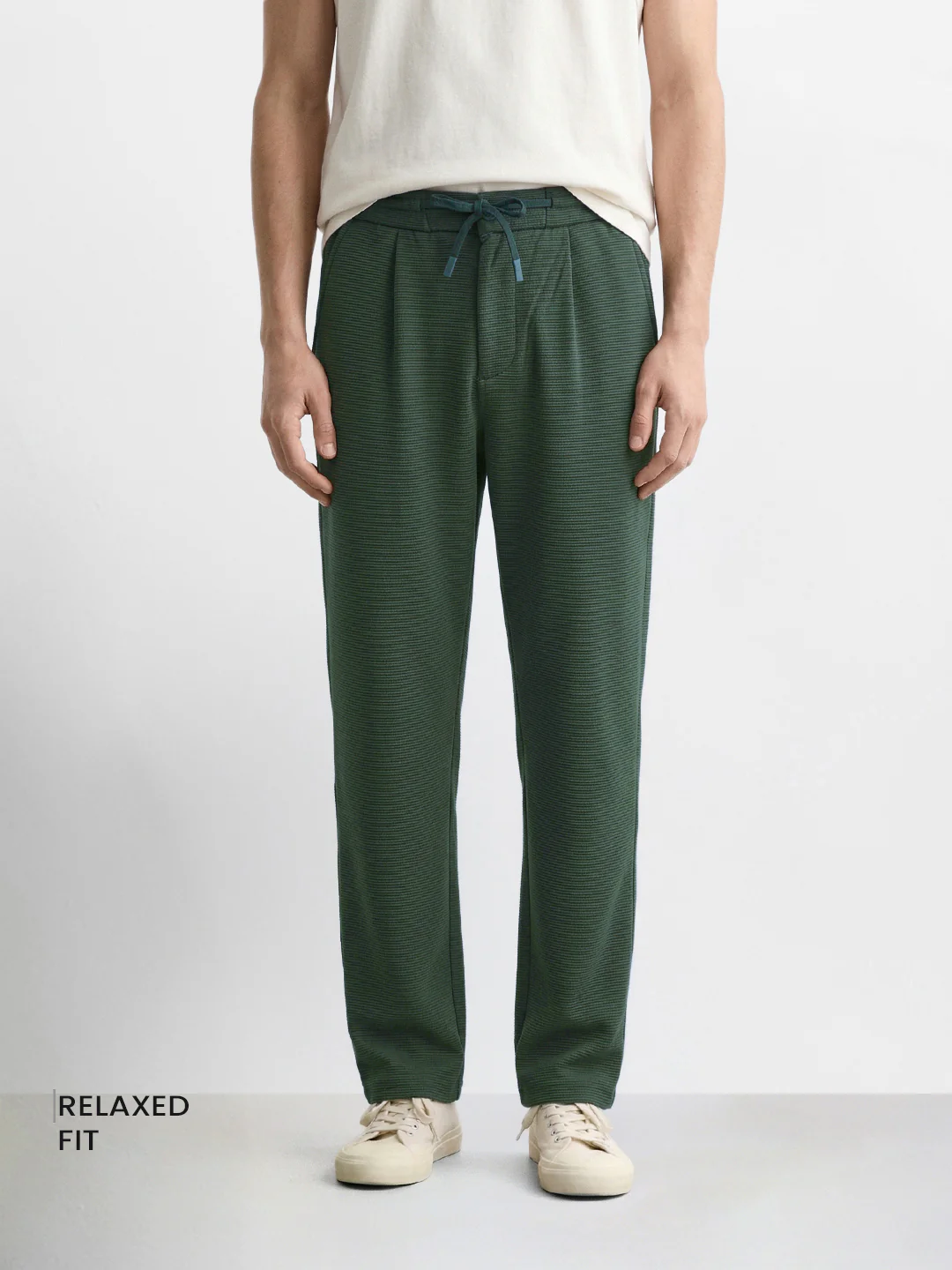 Men's Green Loose Fit Solid Casual Joggers - Image 2