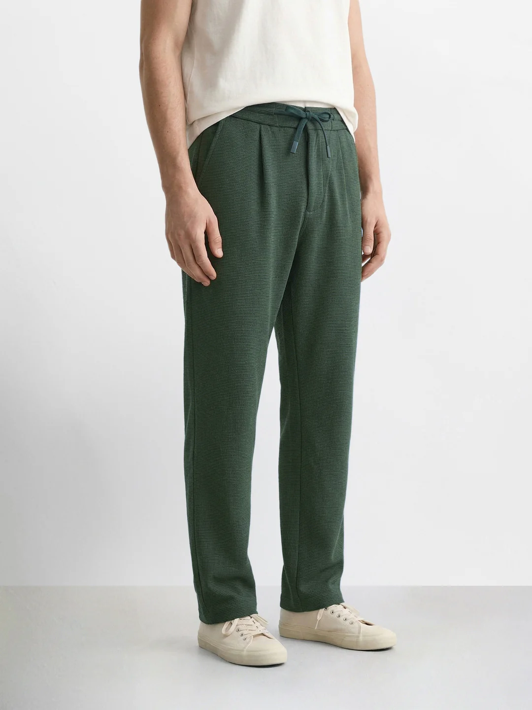 Men's Green Loose Fit Solid Casual Joggers - Image 3