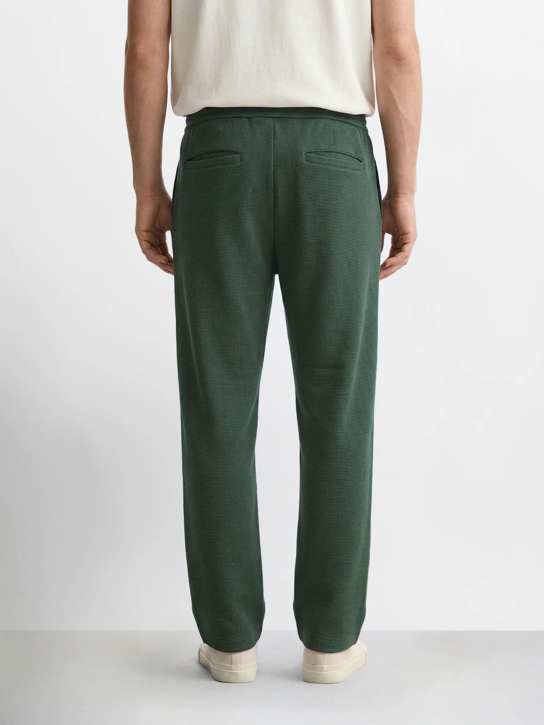 Men's Green Loose Fit Solid Casual Joggers - Image 4