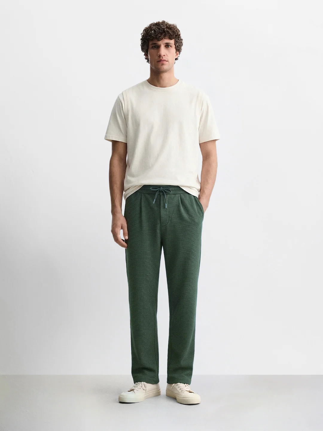 Men's Green Loose Fit Solid Casual Joggers - Image 5