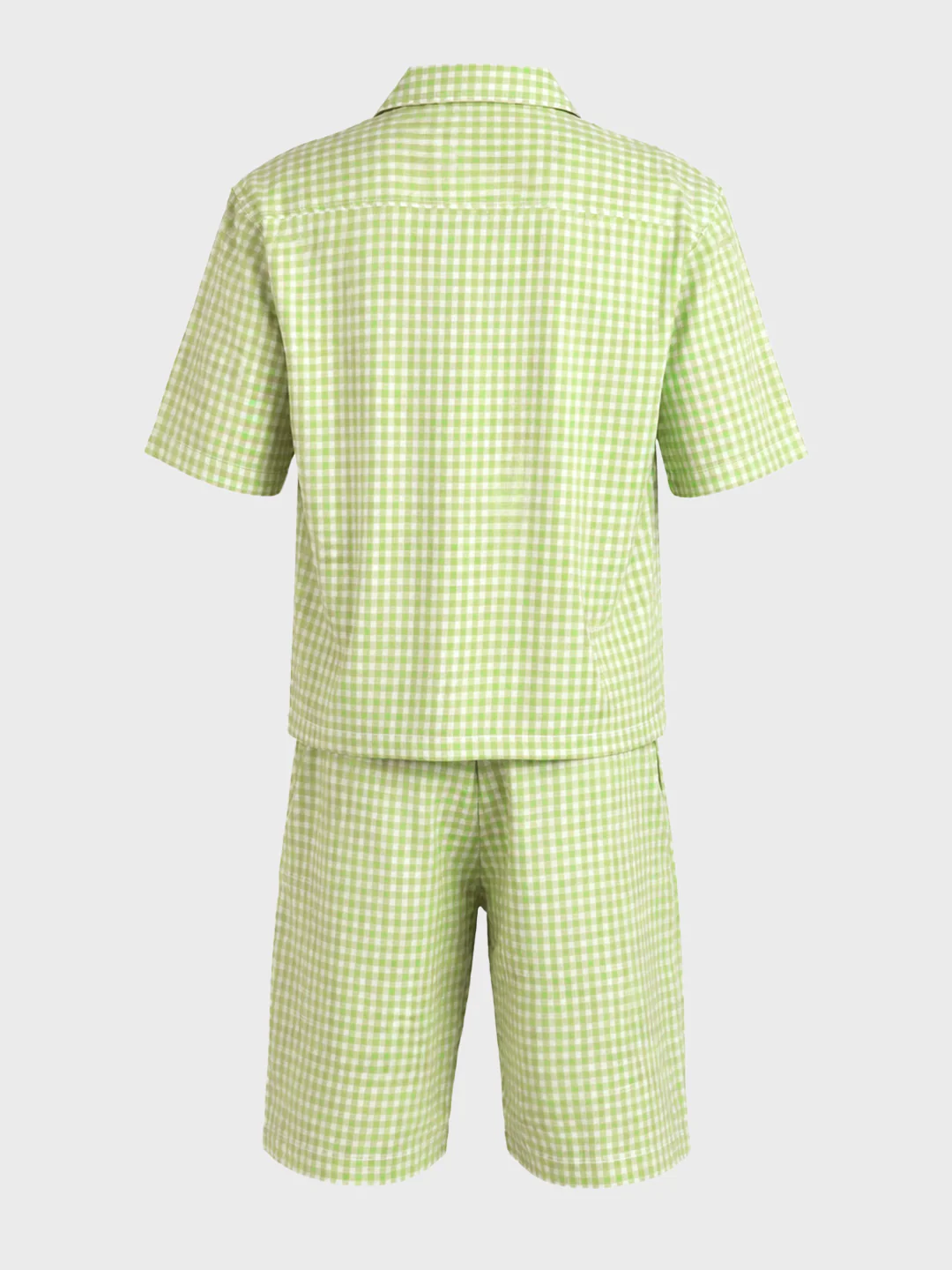 Men's Green Oversized Fit Embroidered Resort Wear Coordinates - Image 6