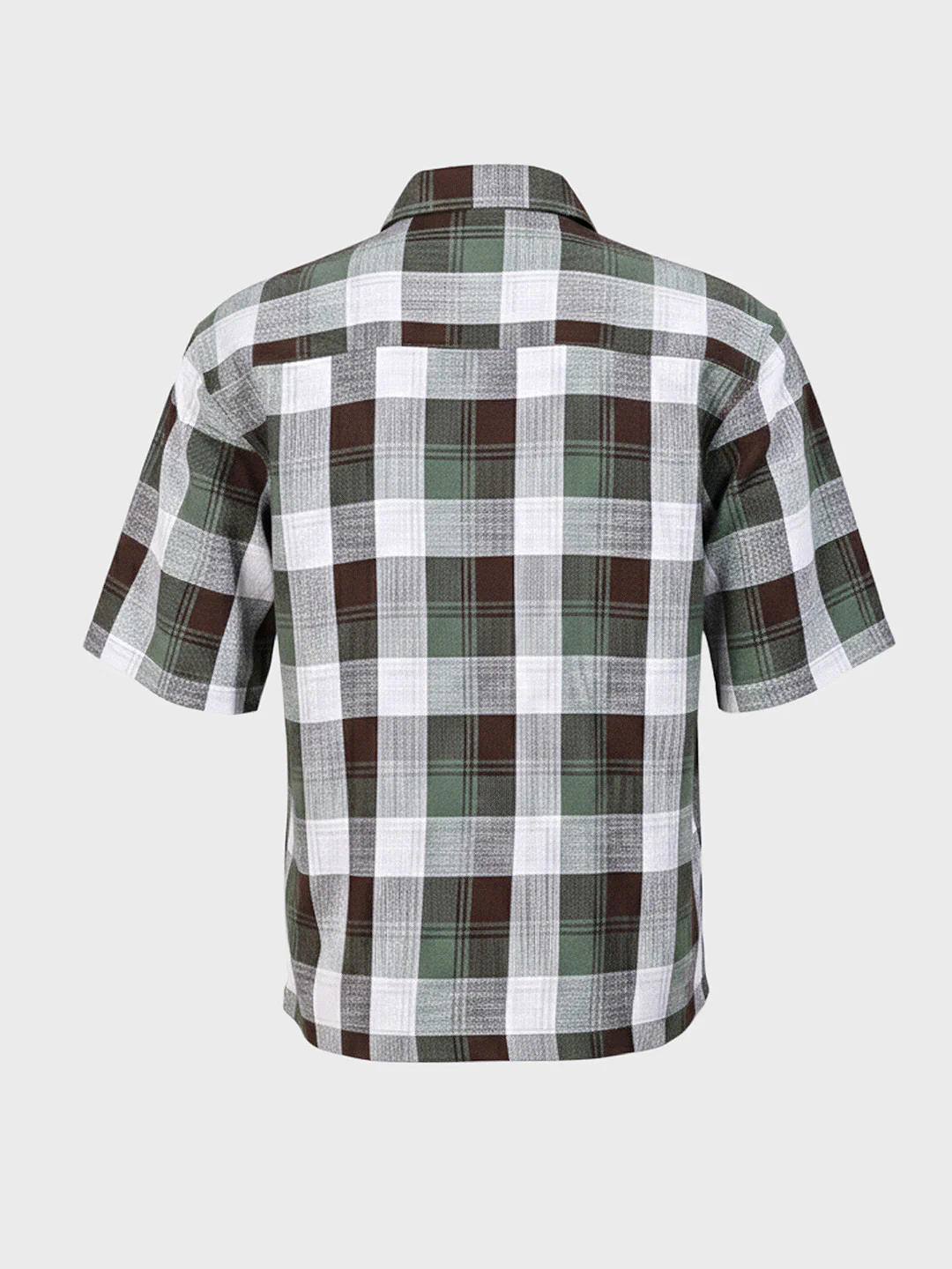 Men's Green Oversized Fit Embroidered Resort Wear Shirt - Image 4