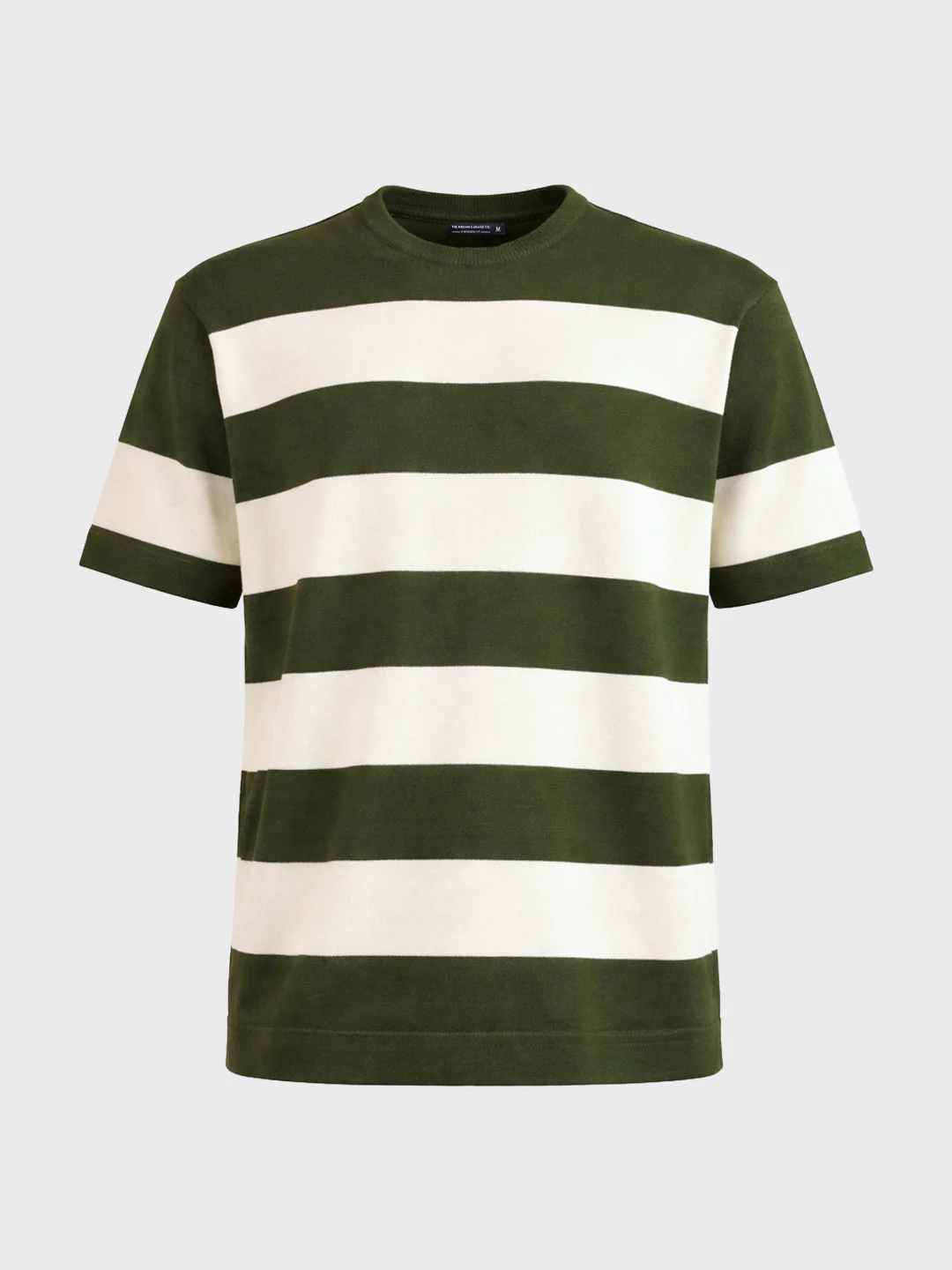 Men's Green Oversized Fit Striped Casual T-Shirt - Image 5