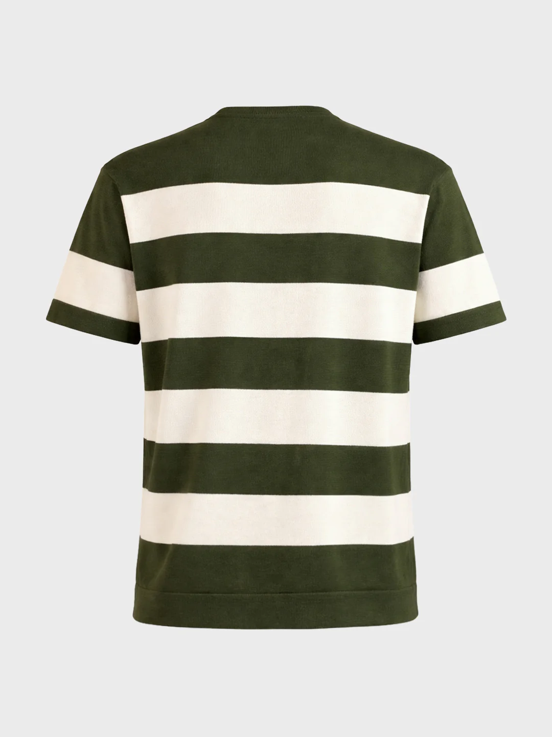 Men's Green Oversized Fit Striped Casual T-Shirt - Image 6