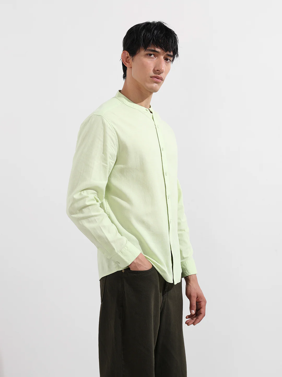 Men's Green Regular Fit Casual Shirt - Image 5