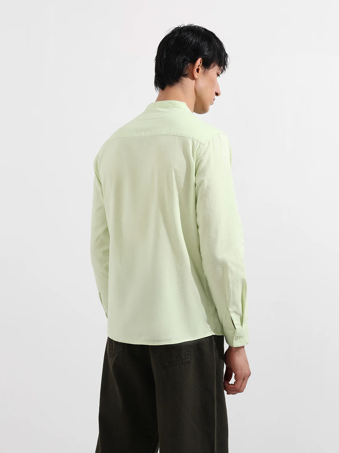 Men's Green Regular Fit Casual Shirt - Image 6