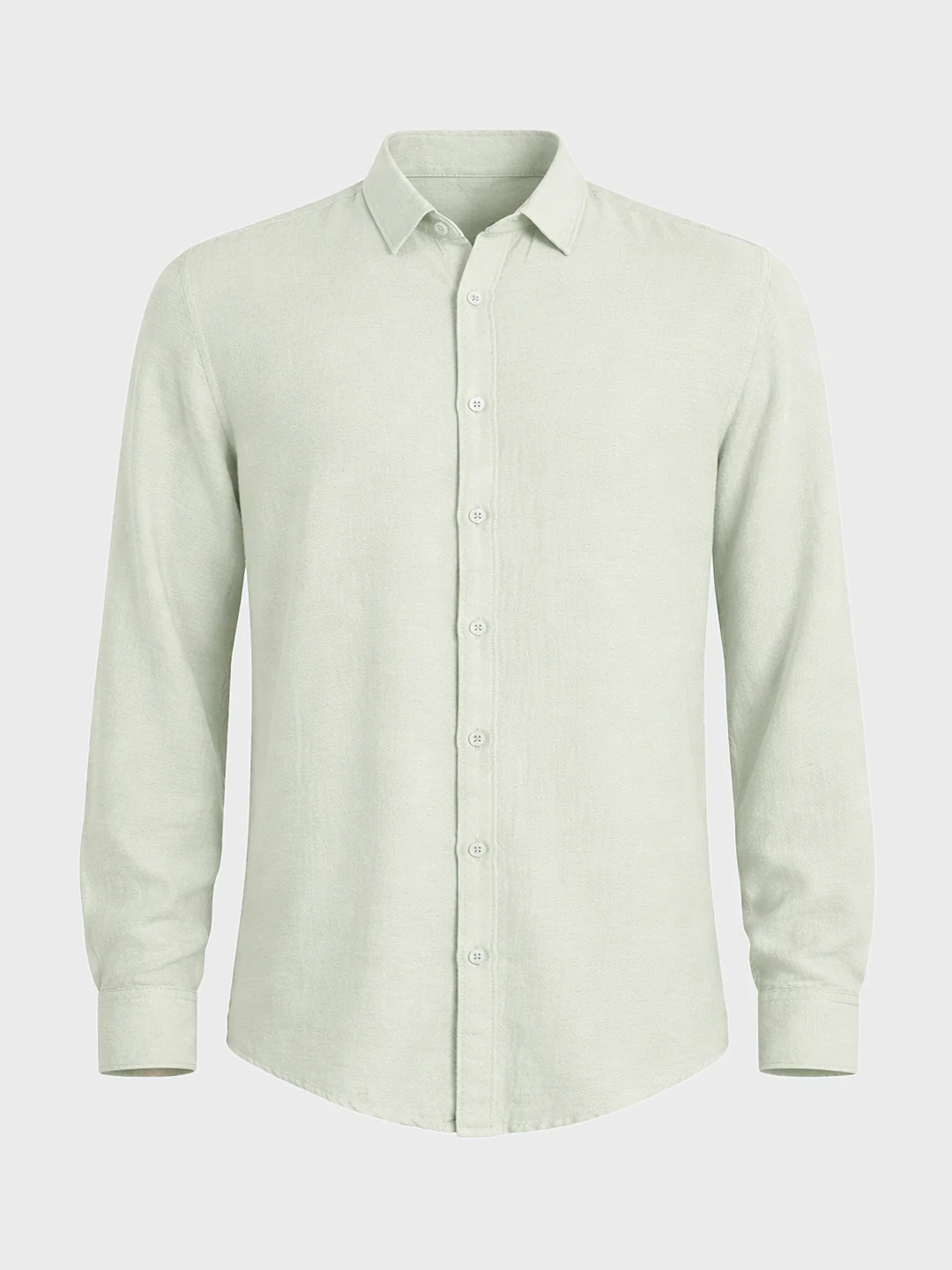 Men's Green Regular Fit Casual Solid Shirt - Image 4