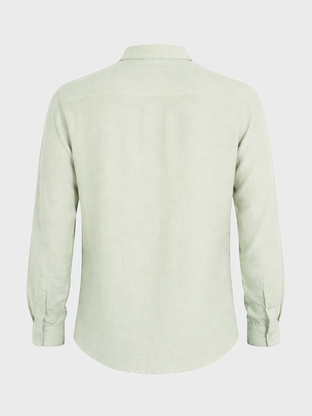 Men's Green Regular Fit Casual Solid Shirt - Image 5