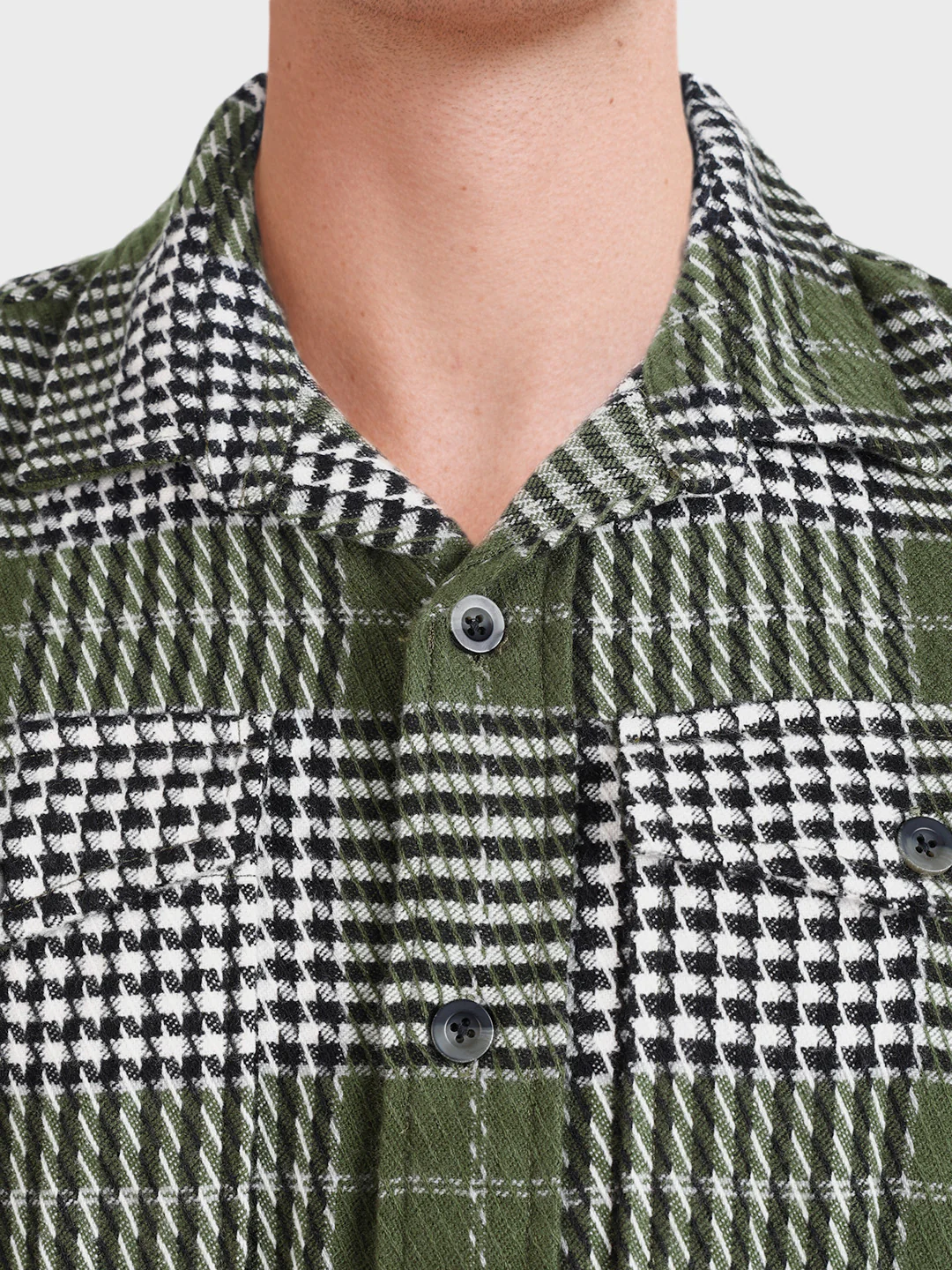 Men's Green Regular Fit Checkered Casual Shirt - Image 6