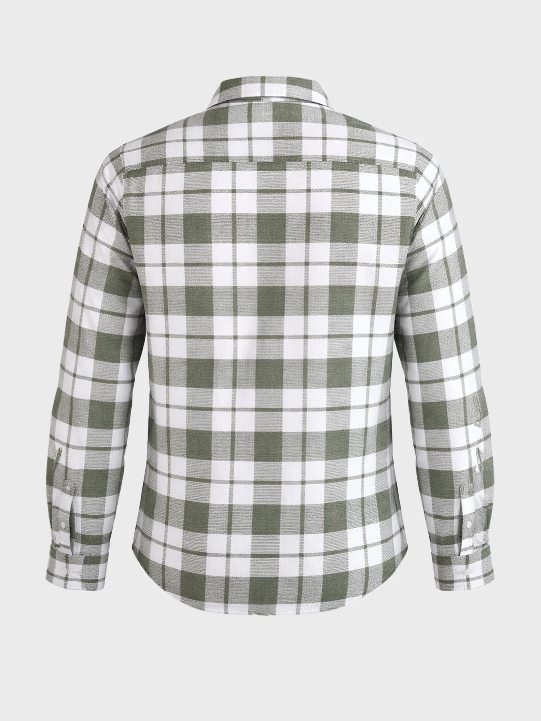 Men's Green Regular Fit Checkered Casual Shirt - Image 7