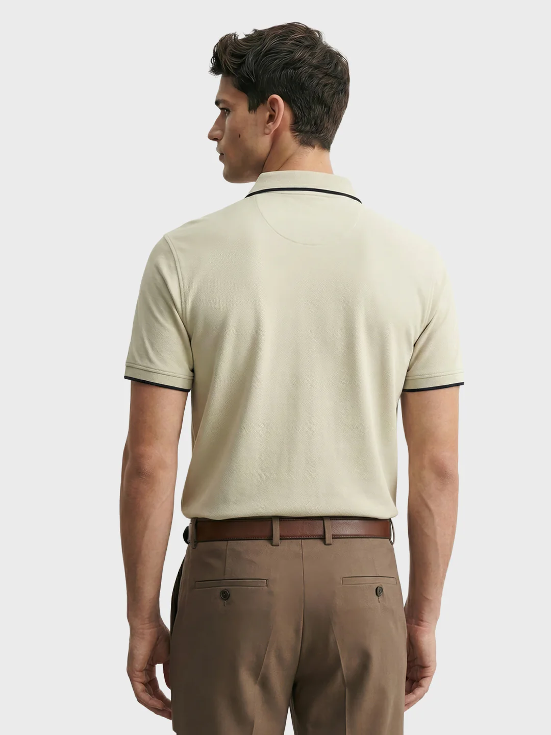 Men's Green Regular Fit Embroidered Casual T-Shirts - Image 4