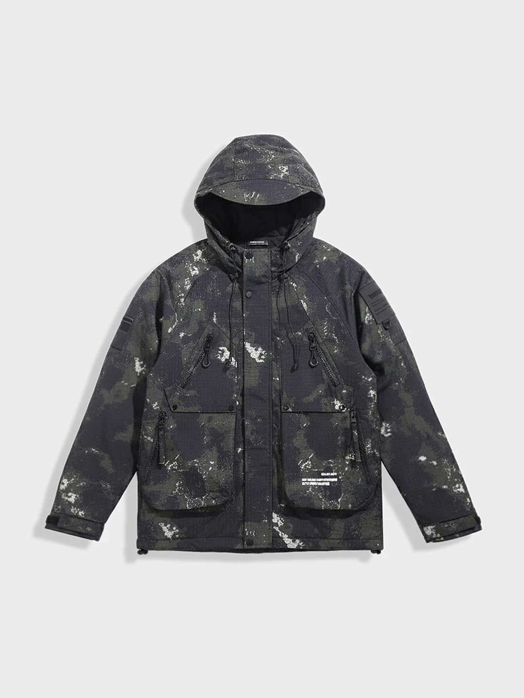 Men's Green Regular Fit Printed Casual Winter Jacket - Image 3