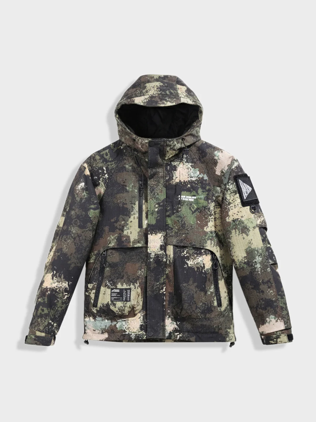Men's Green Regular Fit Printed Casual Winter Jacket - Image 3