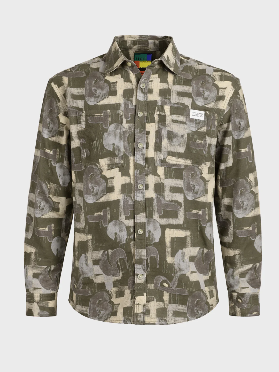 Men's Green Regular Fit Printed Casual Shirt - Image 4