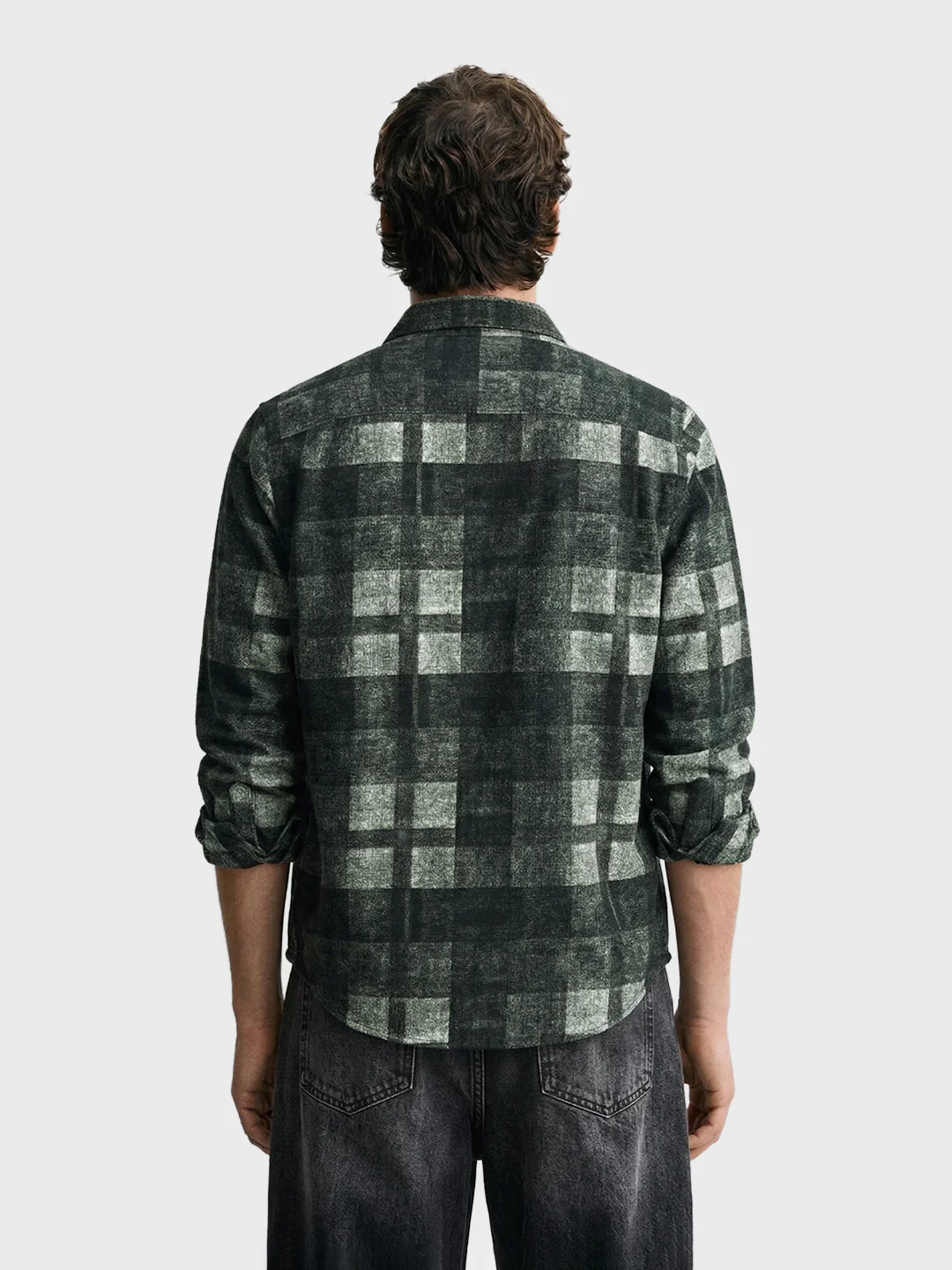 Men's Green Regular Fit Checkered Casual Shirt - Image 5