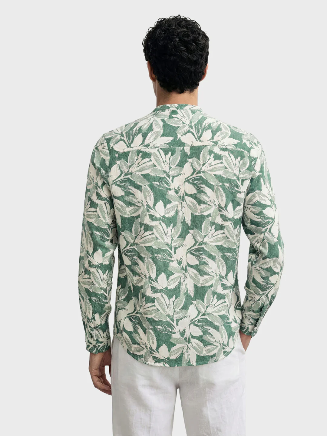 Men's Green Regular Fit Printed Casual Shirts - Image 4