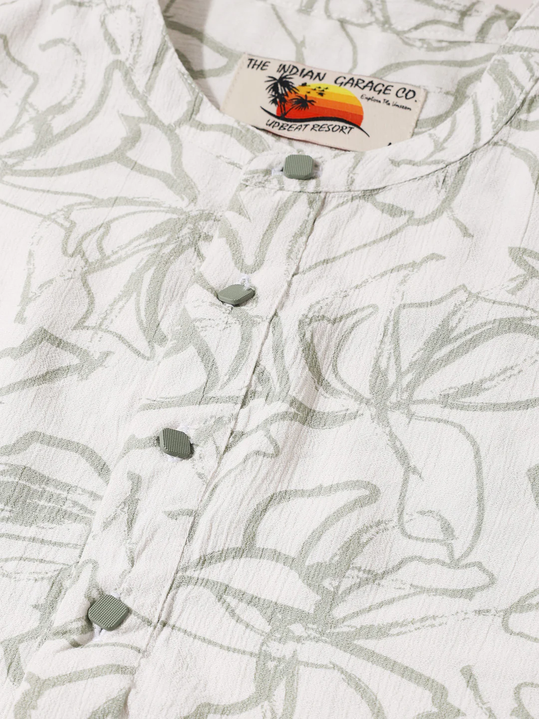 Men's Green Regular Fit Printed Casual Shirts - Image 3