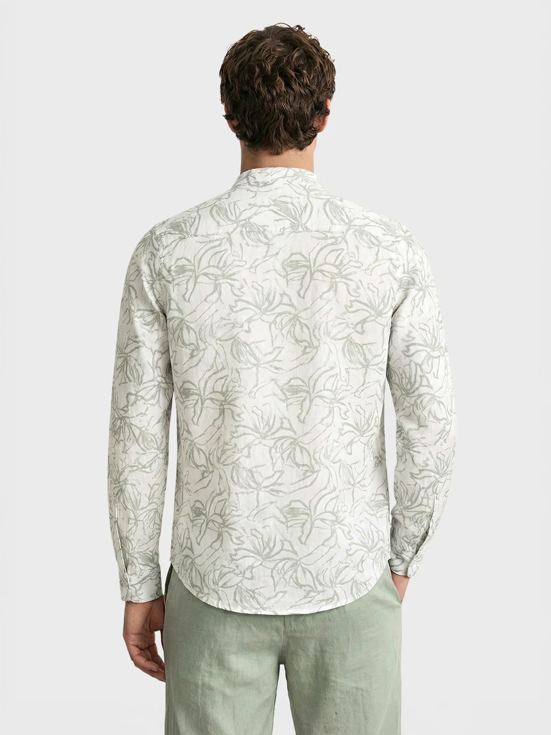 Men's Green Regular Fit Printed Casual Shirts - Image 4