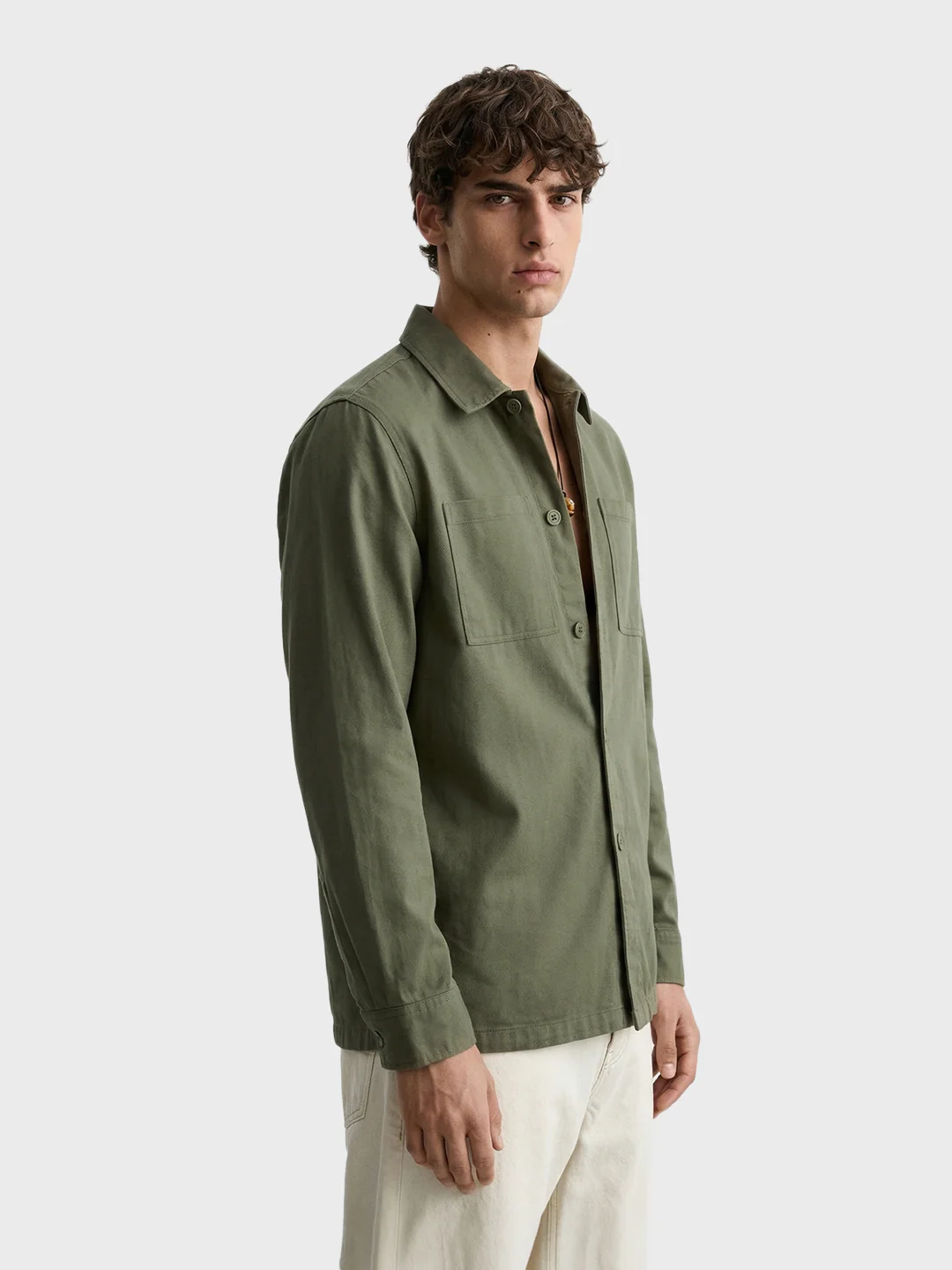 Men's Green Regular Fit Solid Casual Shirt - Image 4