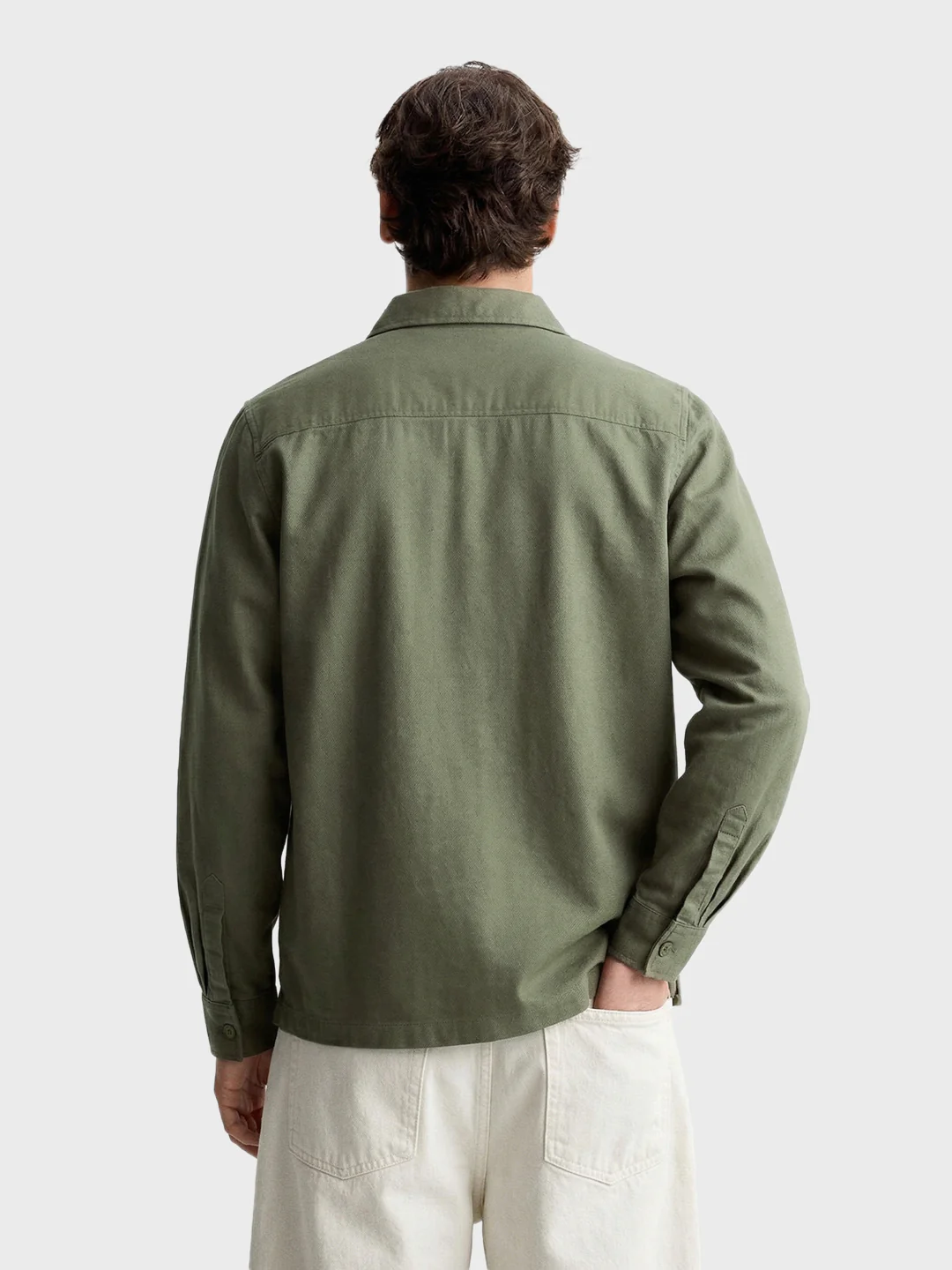 Men's Green Regular Fit Solid Casual Shirt - Image 5