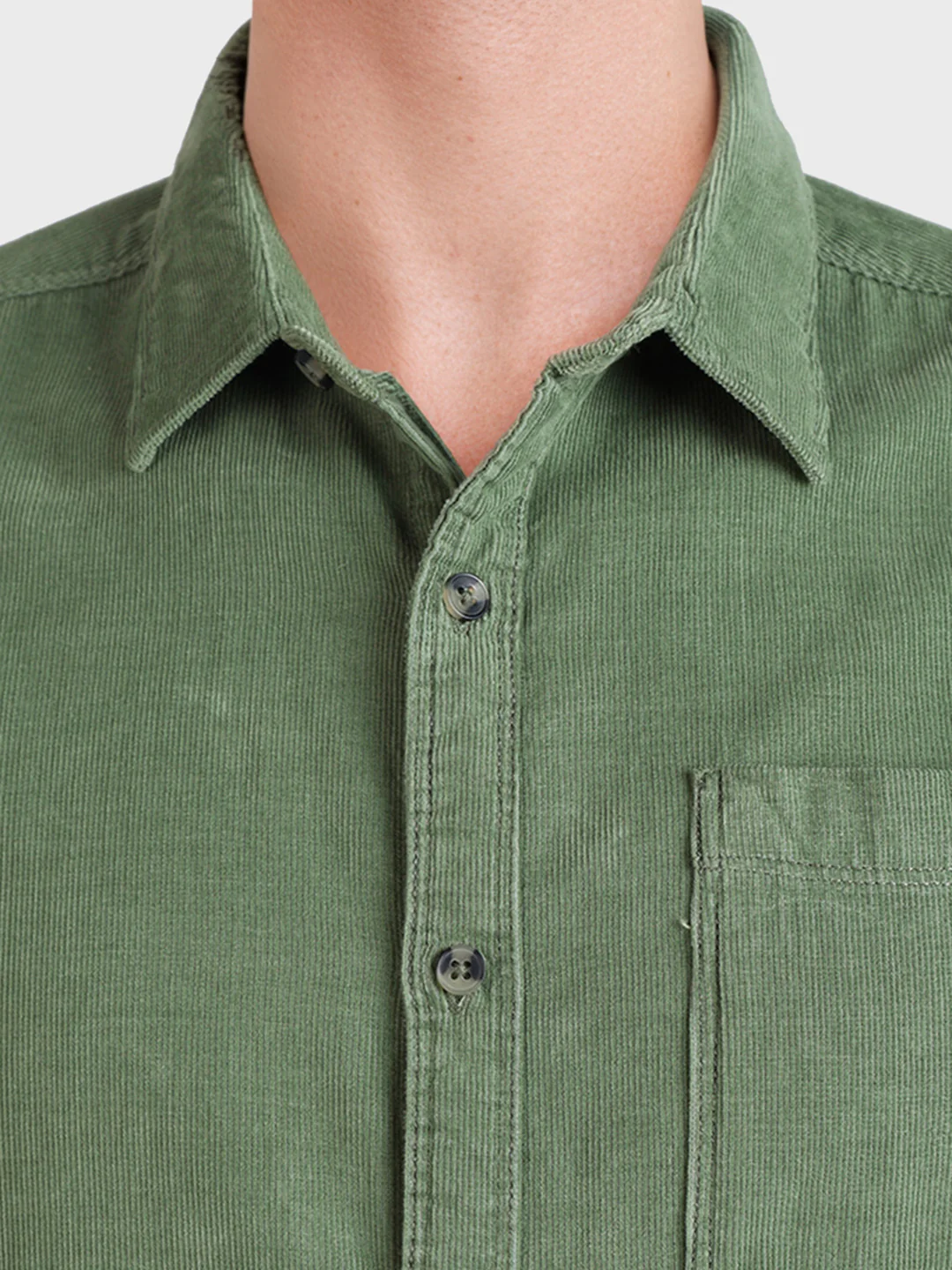 Men's Green Regular Fit Solid Casual Shirt - Image 7