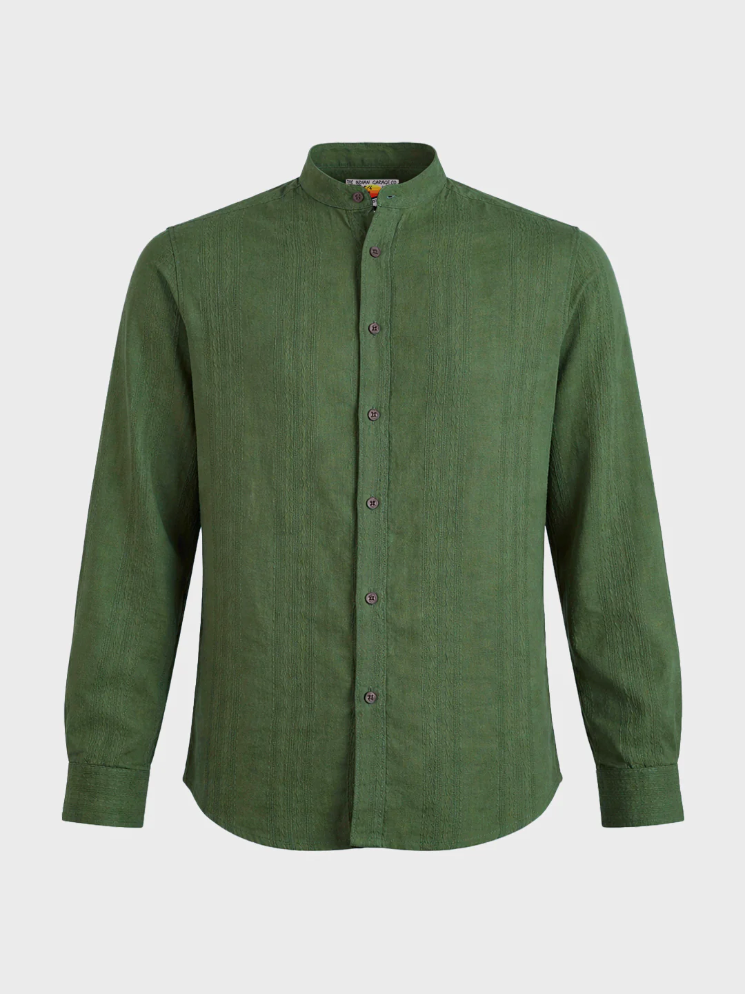 Men's Green Regular Fit Solid Casual Shirt - Image 6