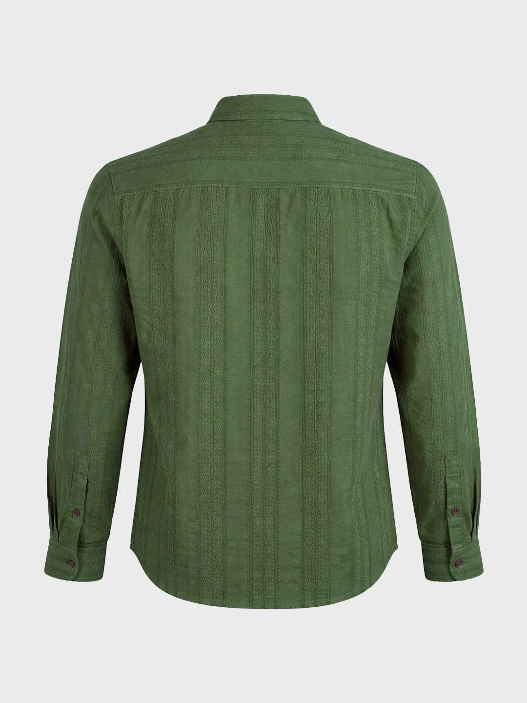 Men's Green Regular Fit Solid Casual Shirt - Image 7