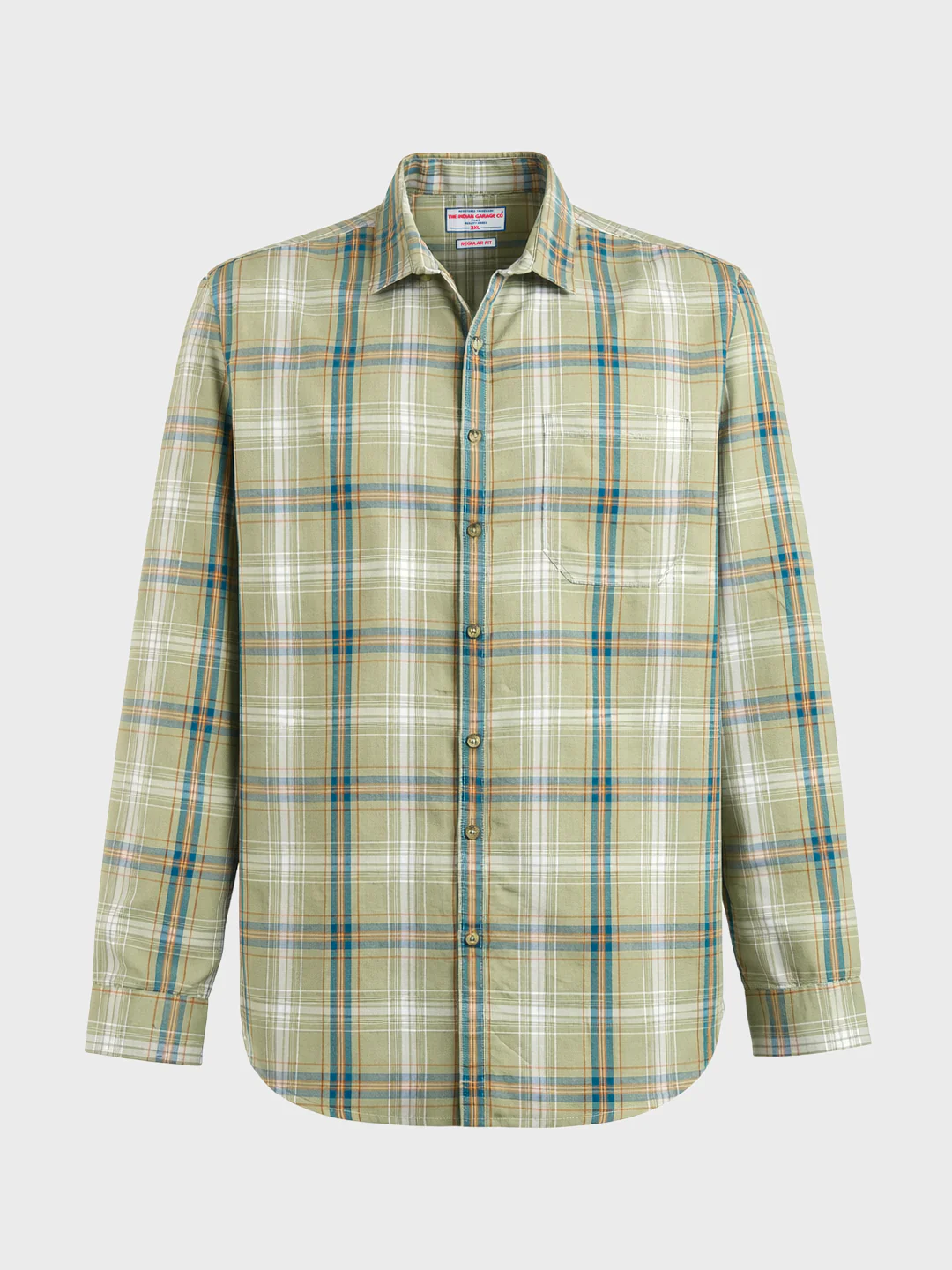 Men's Green Regular Fit Solid Casual Shirt - Image 4