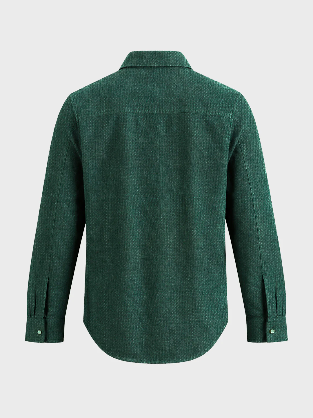 Men's Green Regular Fit Solid Casual Shirts - Image 7