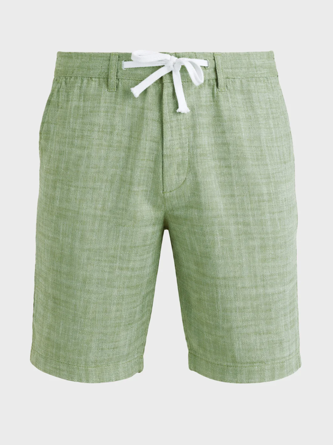 Men's Green Regular Fit Solid Casual Shorts - Image 6