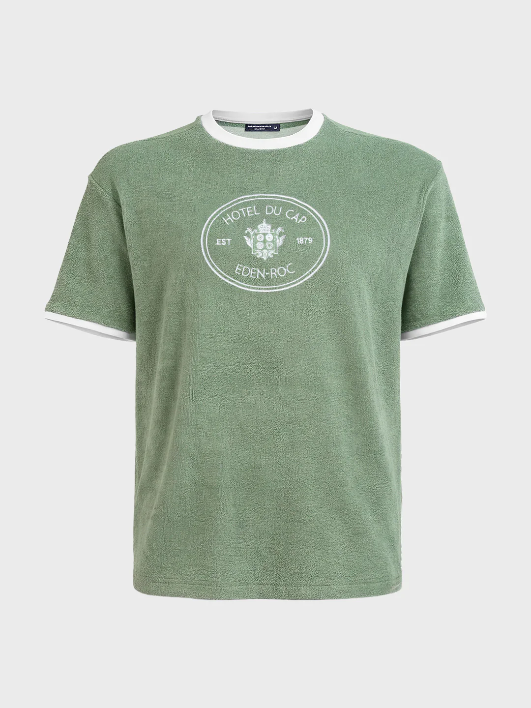 Men's Green Regular Fit Embroidered Casual T-Shirt - Image 5