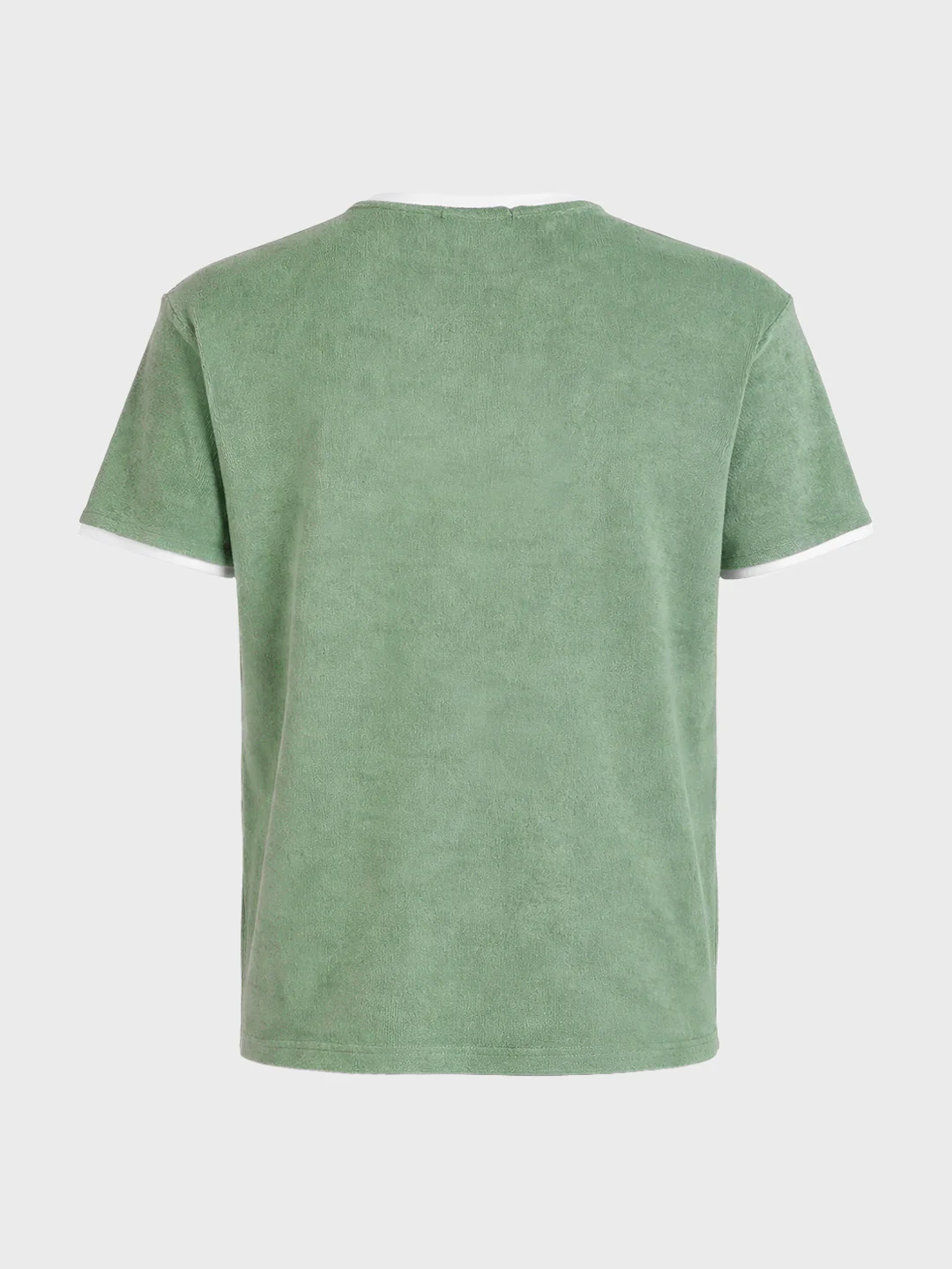 Men's Green Regular Fit Embroidered Casual T-Shirt - Image 6