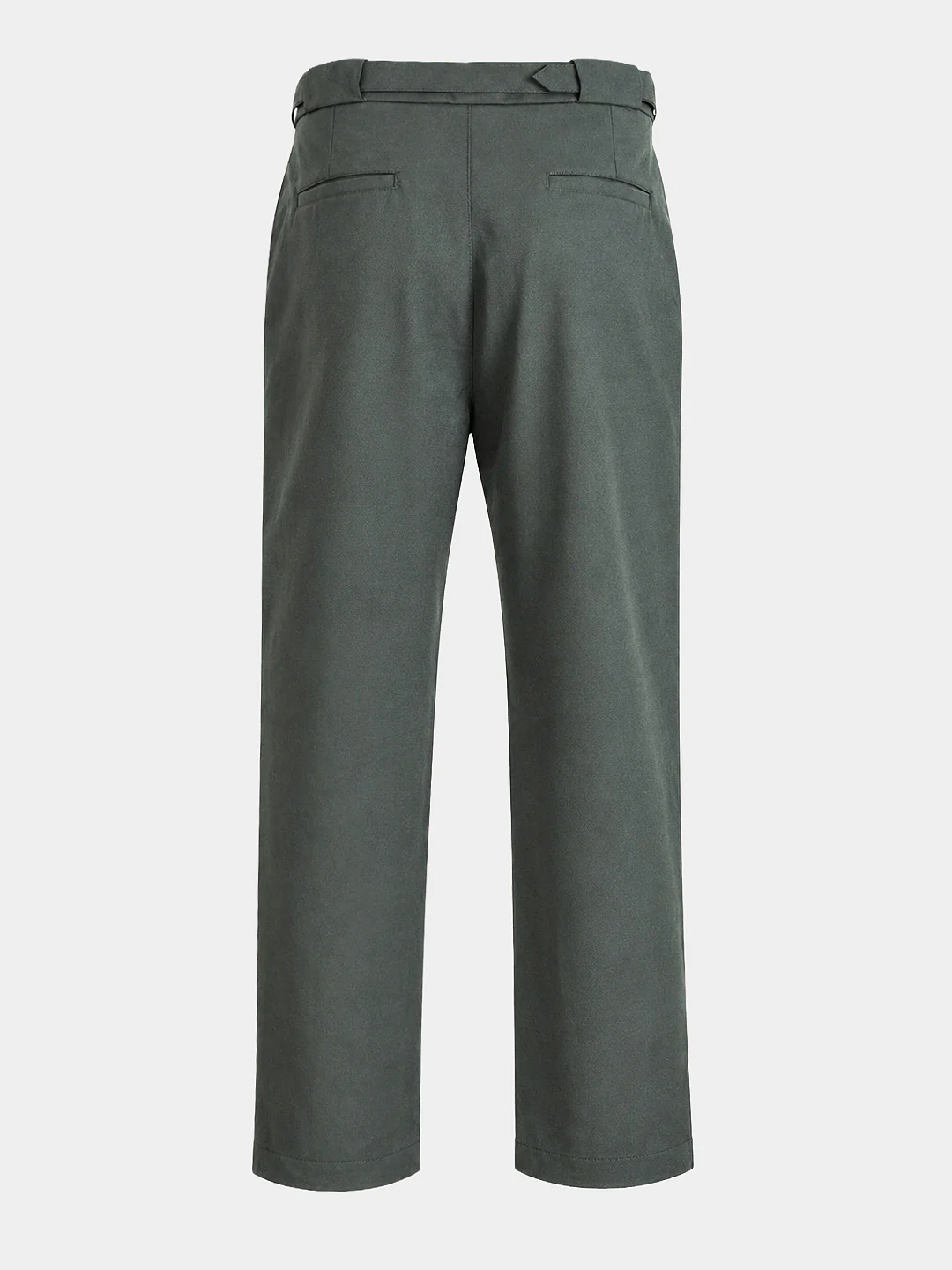 Men's Green Regular Fit Solid Casual Trousers - Image 8