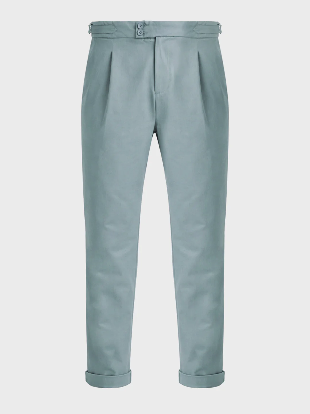 Men's Green Regular Fit Solid Casual Trousers - Image 6