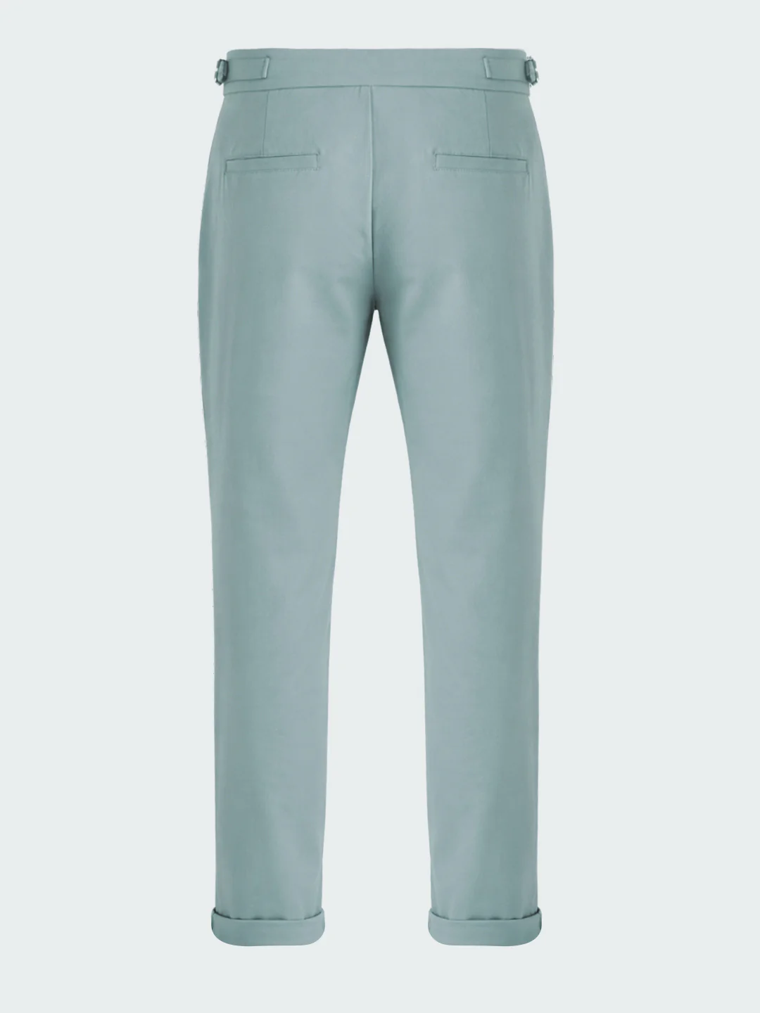 Men's Green Regular Fit Solid Casual Trousers - Image 7