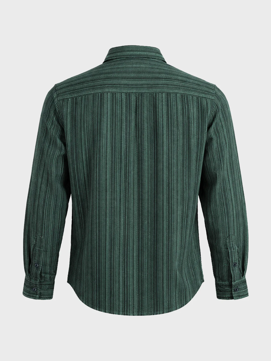Men's Green Regular Fit Striped Casual Shirt - Image 7