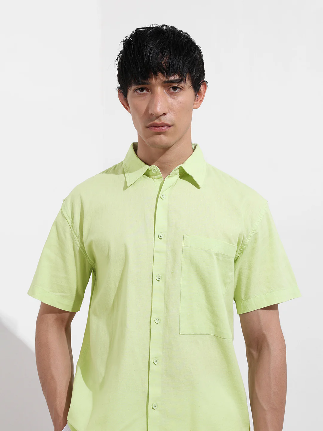 Men's Green Relaxed Fit Casual Shirt - Image 5