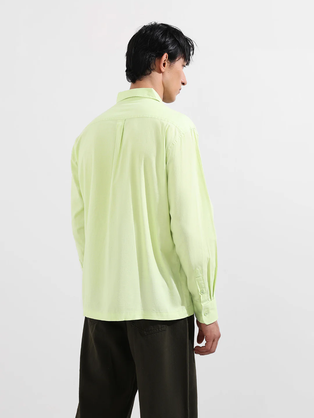 Men's Green Relaxed Fit Casual Shirt - Image 5