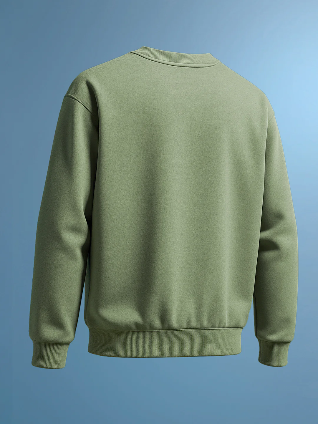 Men's Green Relaxed Fit Embroided Casual Sweatshirt - Image 2