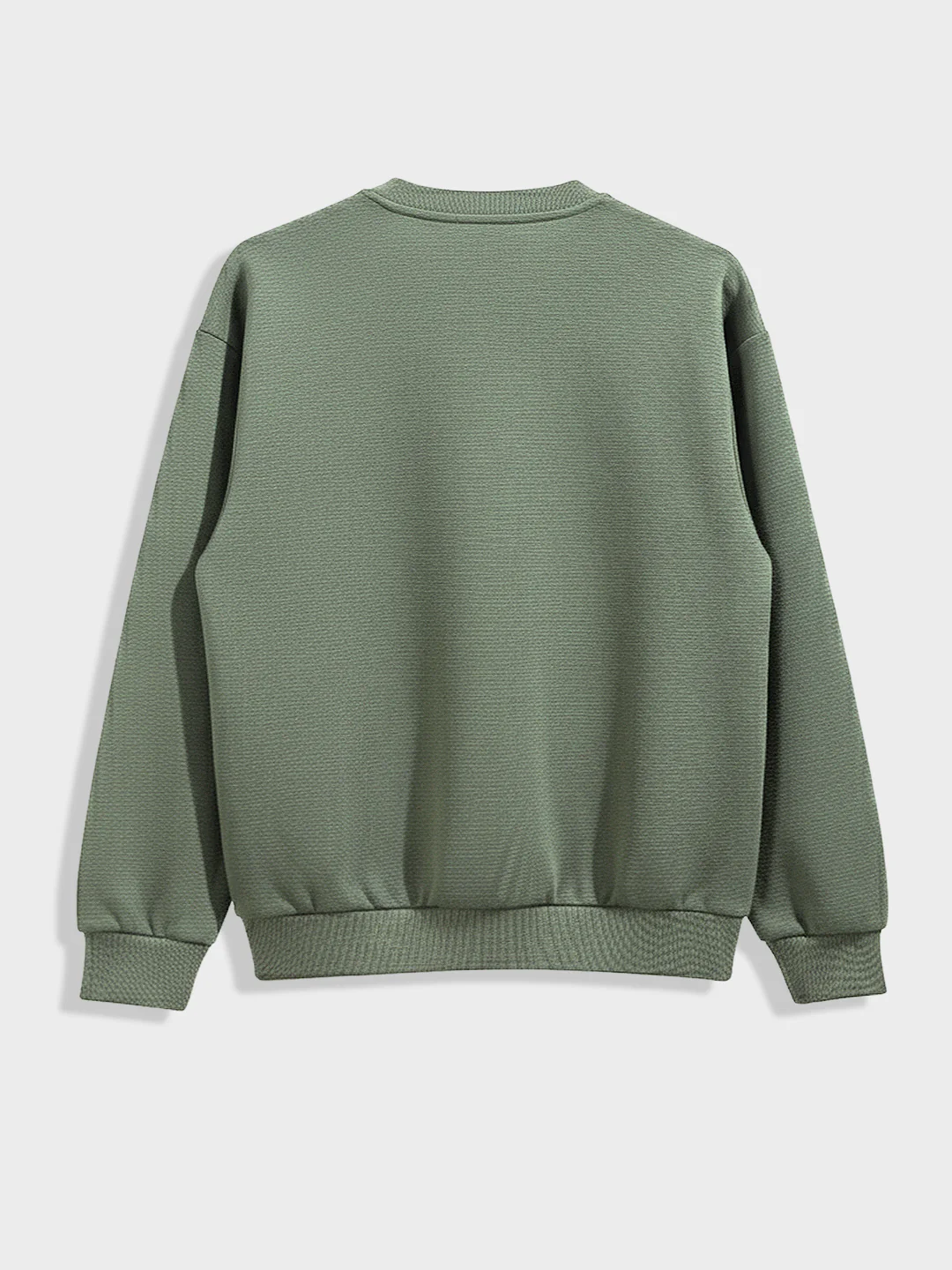 Men's Green Relaxed Fit Embroided Casual Sweatshirt - Image 4