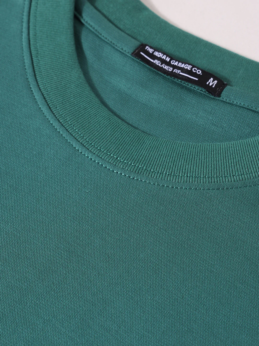 Men's Green Relaxed Fit Embroided 240 GSM Street Wear T-Shirt - Image 10