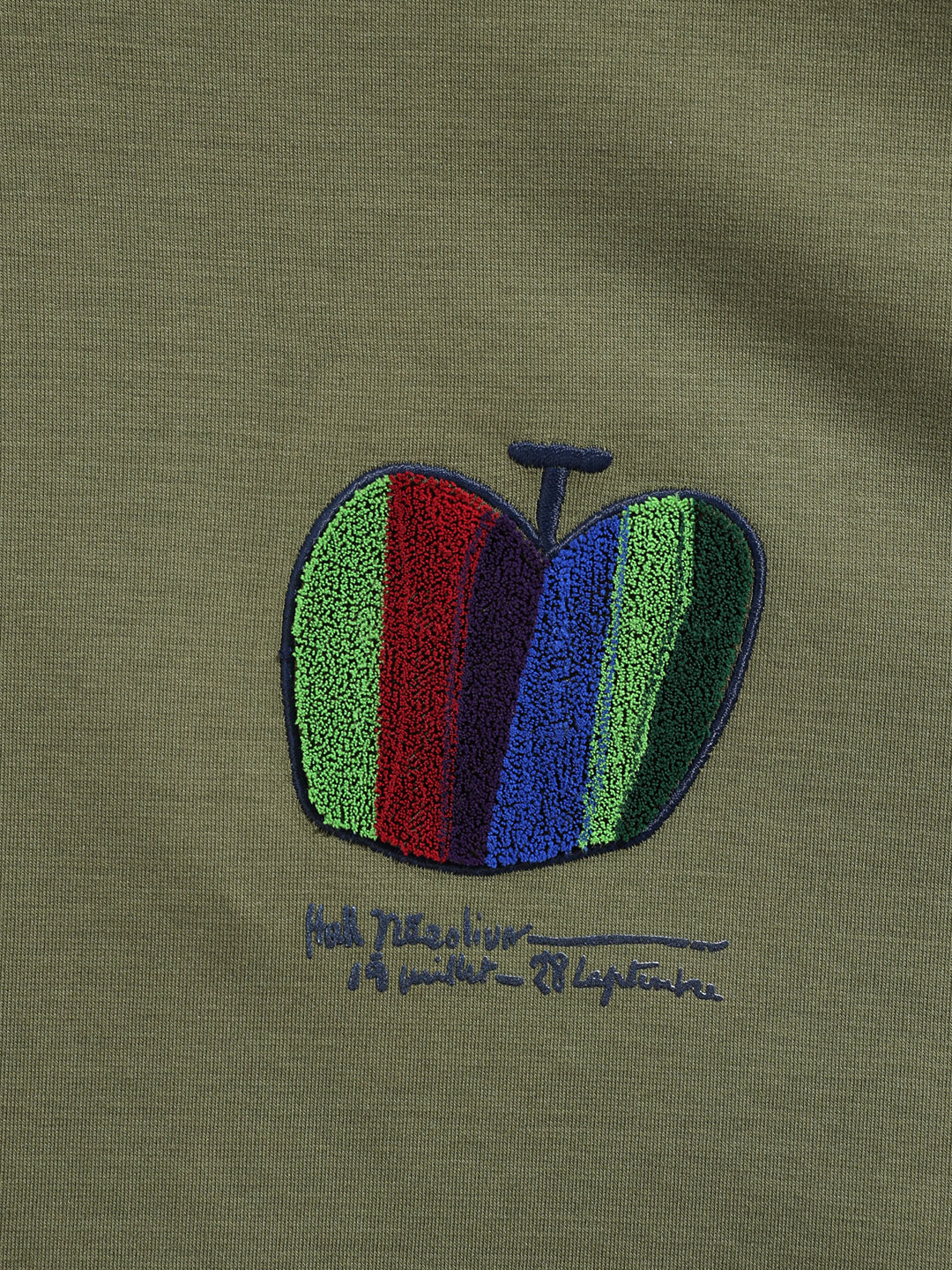 Men's Green Relaxed Fit Embroided 240 GSM Casual T-Shirt - Image 8