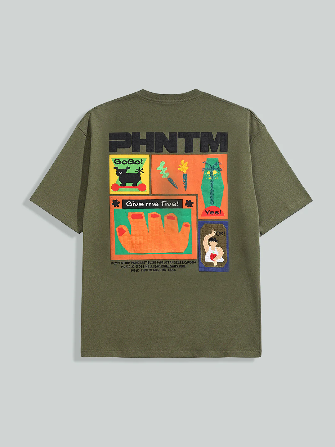 Men's Green Relaxed Fit Embroided 240 GSM Casual T-Shirt - Image 6