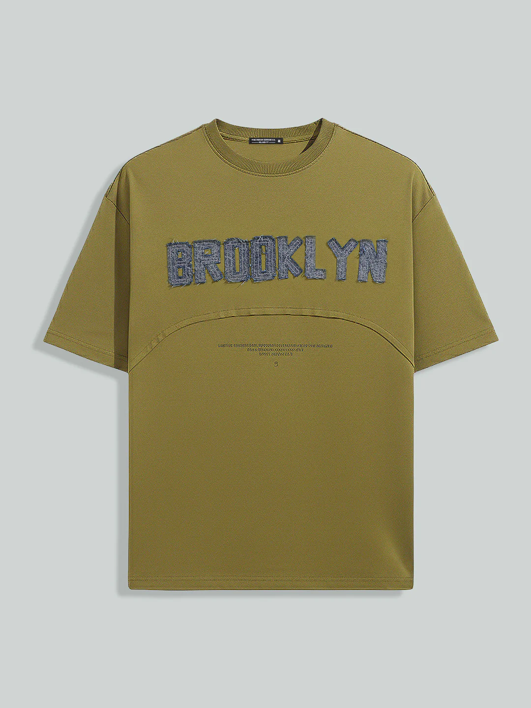 Men's Green Relaxed Fit Embroided 240 GSM Casual T-Shirt - Image 5
