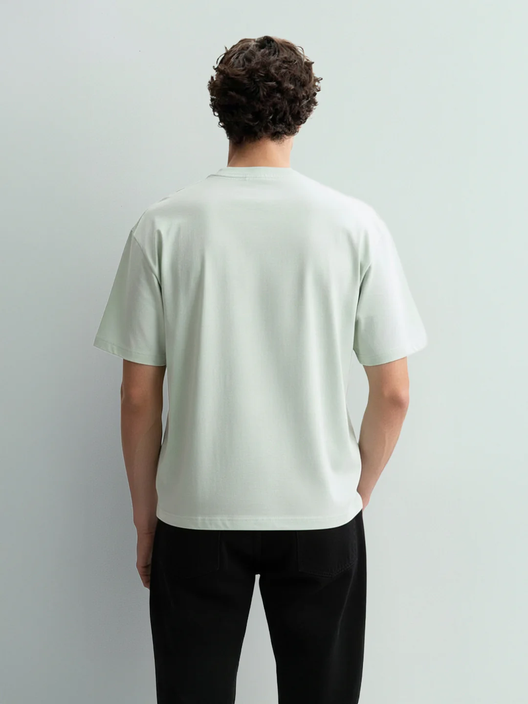 Men's Green Relaxed Fit Embroided 240 GSM Resort Wear T-Shirt - Image 4