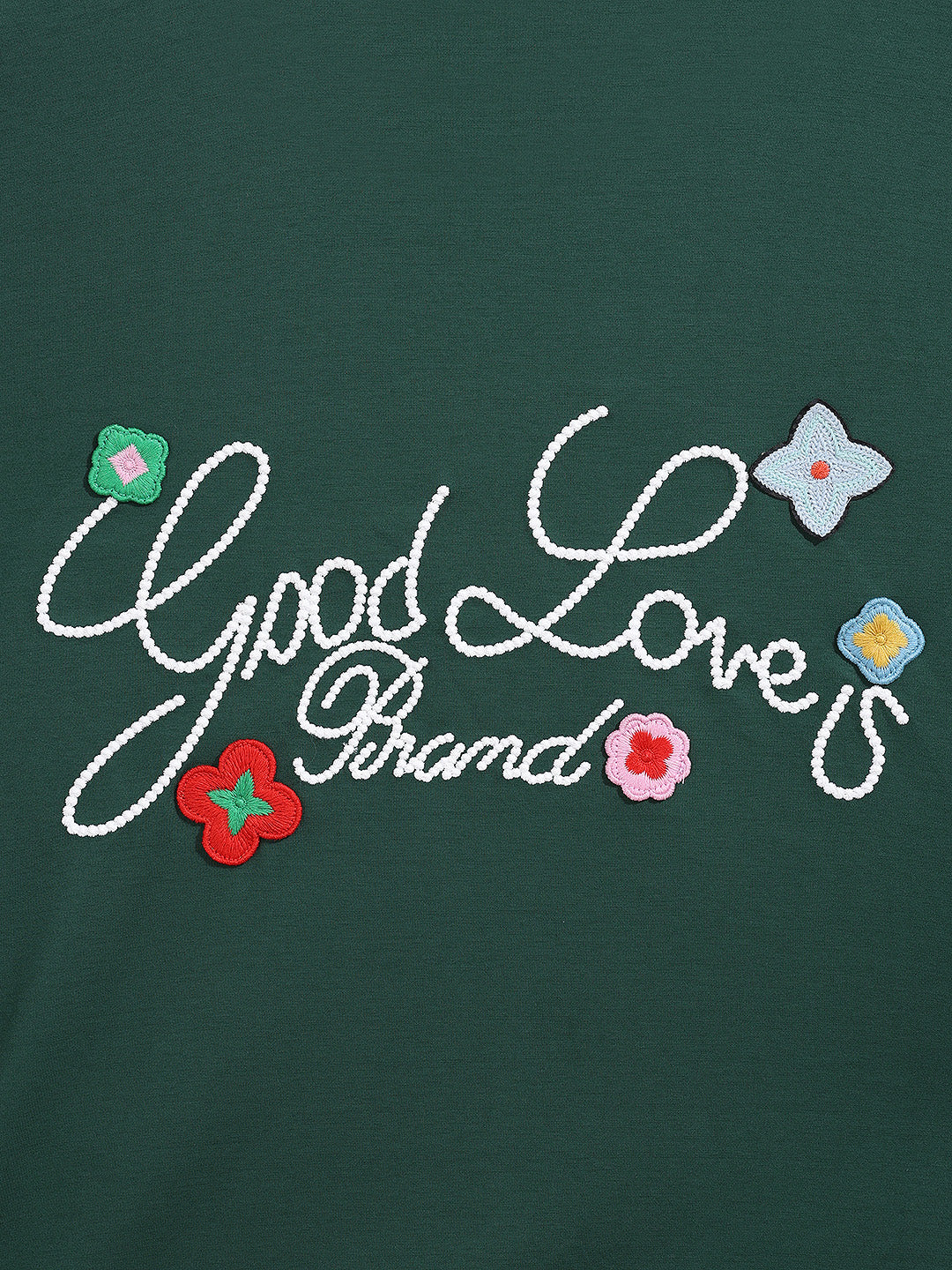Men's Green Relaxed Fit Embroided 240 GSM Resort Wear T-Shirt - Image 7