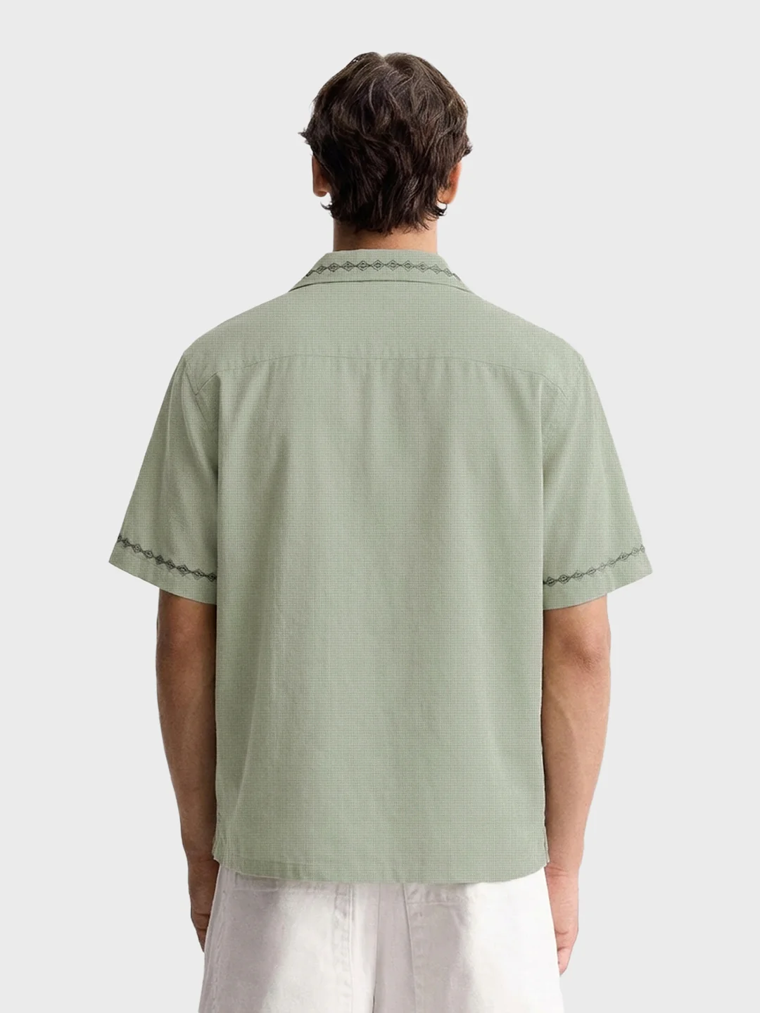 Men's Green Relaxed Fit Embroidered Tom&Jerry Character Shirt - Image 2