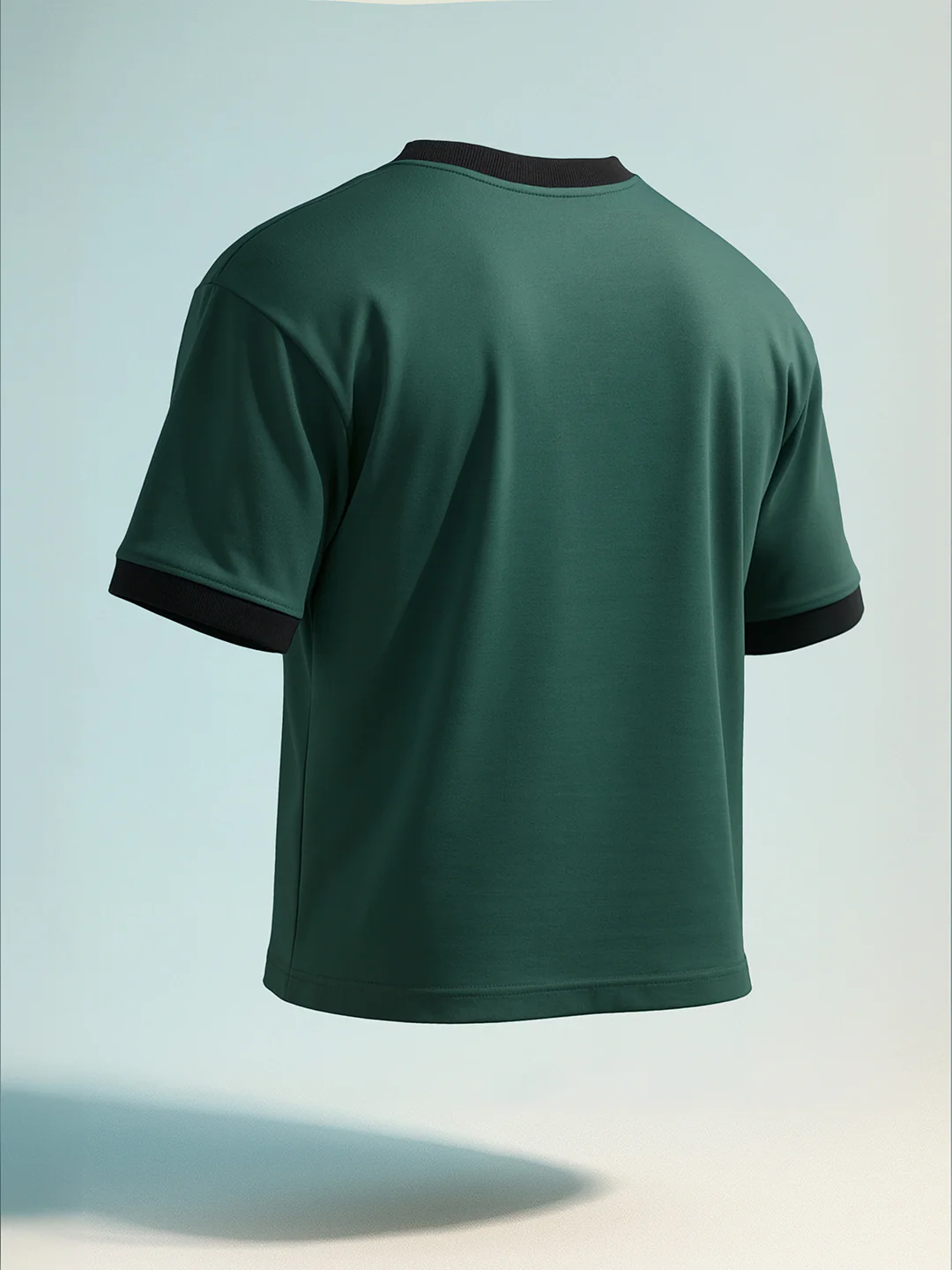 Men's Green Relaxed Fit Graphic Printed 240 GSM Sport Wear T-Shirt - Image 2